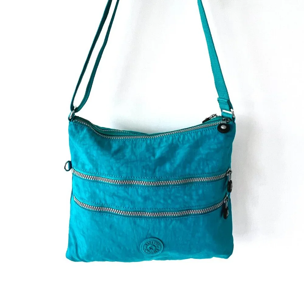 Kipling Alvar Crossbody Turquoise Zipper Bag, HB4061-484, Excellent Condition! - Picture 6 of 15